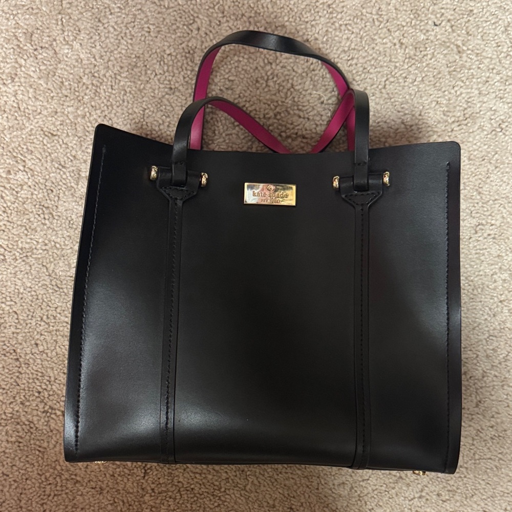 Black Leather Tote Bag